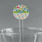 Dinosaur Print & Dots Clear Plastic 7" Stir Stick - Round - Main