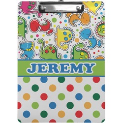 Dinosaur Print & Dots Clipboard (Personalized)