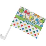 Dinosaur Print & Dots Car Flag - Small w/ Name or Text