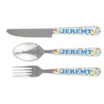 Dinosaur Print & Dots Cutlery Set (Personalized)