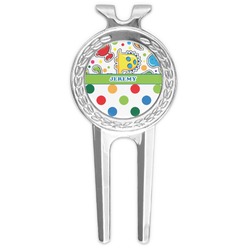 Dinosaur Print & Dots Golf Divot Tool & Ball Marker (Personalized)