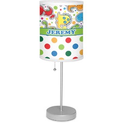 Dinosaur Print & Dots 7" Drum Lamp with Shade Linen (Personalized)