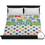 Dinosaur Print & Dots Duvet Cover - King (Personalized)