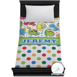 Dinosaur Print & Dots Duvet Cover - Twin (Personalized)