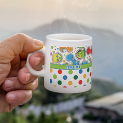Dinosaur Print & Dots Single Shot Espresso Cup - Single (Personalized)