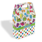 Dinosaur Print & Dots Gable Favor Box (Personalized)