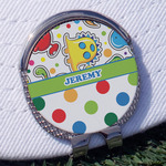 Dinosaur Print & Dots Golf Ball Marker - Hat Clip