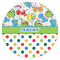 Dinosaur Print & Dots Icing Circle - Medium - Single