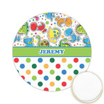 Dinosaur Print & Dots Printed Cookie Topper - 2.15" (Personalized)