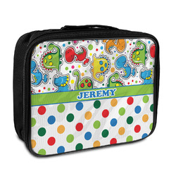 Dinosaur Print & Dots Insulated Lunch Bag (Personalized)