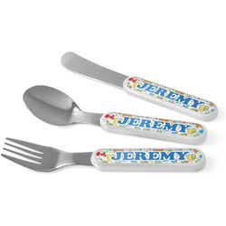 Dinosaur Print & Dots Kid's Flatware (Personalized)