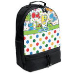 Dinosaur Print & Dots Backpacks - Black (Personalized)