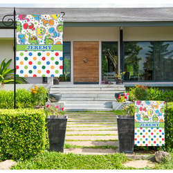 Dinosaur Print & Dots Large Garden Flag - Single Sided (Personalized)