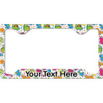 Dinosaur Print & Dots License Plate Frame - Style C (Personalized)