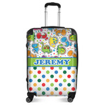 Dinosaur Print & Dots Suitcase - 24" Medium - Checked (Personalized)