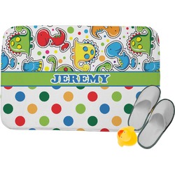 Dinosaur Print & Dots Memory Foam Bath Mat (Personalized)