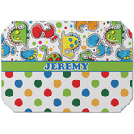 Dinosaur Print & Dots Dining Table Mat - Octagon (Single-Sided) w/ Name or Text