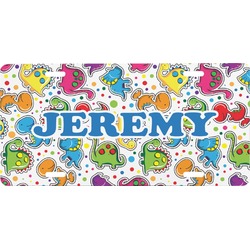 Dinosaur Print & Dots Front License Plate (Personalized)