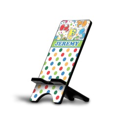 Dinosaur Print & Dots Cell Phone Stand (Large) (Personalized)