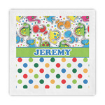 Dinosaur Print & Dots Decorative Paper Napkins (Personalized)