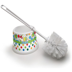 Dinosaur Print & Dots Toilet Brush (Personalized)