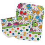 Dinosaur Print & Dots Burp Cloths - Fleece - Set of 2 w/ Name or Text