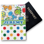 Dinosaur Print & Dots Vinyl Passport Holder (Personalized)