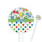 Dinosaur Print & Dots White Plastic 5.5" Stir Stick - Round - Closeup