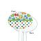 Dinosaur Print & Dots White Plastic 7" Stir Stick - Single Sided - Oval - Front & Back