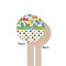 Dinosaur Print & Dots Wooden 7.5" Stir Stick - Round - Single Sided - Front & Back