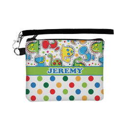 Dinosaur Print & Dots Wristlet ID Case w/ Name or Text