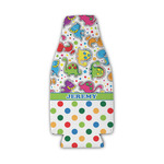 Dinosaur Print & Dots Zipper Bottle Cooler (Personalized)