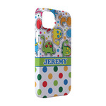 Dinosaur Print & Dots iPhone Case - Plastic - iPhone 14 (Personalized)