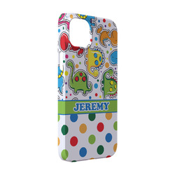 Dinosaur Print & Dots iPhone Case - Plastic - iPhone 14 Pro (Personalized)