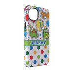 Dinosaur Print & Dots iPhone Case - Rubber Lined - iPhone 14 (Personalized)