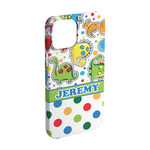 Dinosaur Print & Dots iPhone Case - Plastic - iPhone 15 (Personalized)