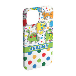 Dinosaur Print & Dots iPhone Case - Plastic - iPhone 15 Pro (Personalized)