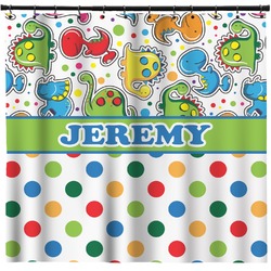 Dinosaur Print & Dots Shower Curtain - 71" x 74" (Personalized)
