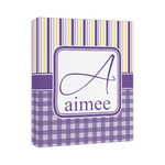 Purple Gingham & Stripe Canvas Print (Personalized)