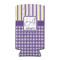 Purple Gingham & Stripe 12oz Tall Can Sleeve - Set of 4 - FRONT