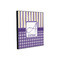 Purple Gingham & Stripe 12x12 Wood Print - Angle View