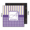 Purple Gingham & Stripe 12x12 Wood Print - Front & Back View