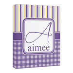 Purple Gingham & Stripe Canvas Print - 16x20 (Personalized)