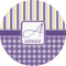 Purple Gingham & Stripe 2" Multipurpose Round Labels - Single Sticker