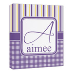 Purple Gingham & Stripe Canvas Print - 20x24 (Personalized)