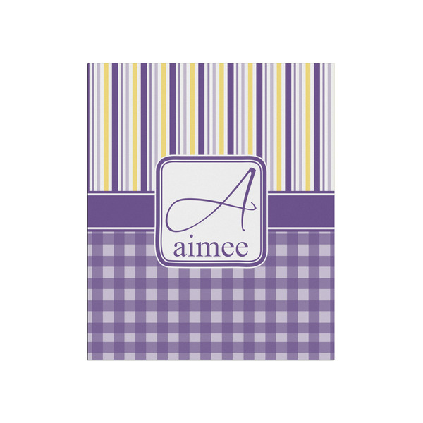 Custom Purple Gingham & Stripe Poster - Matte - 20x24 (Personalized)