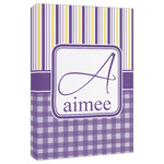 Purple Gingham & Stripe Canvas Print - 20x30 (Personalized)