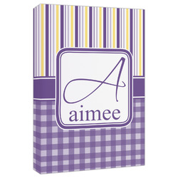 Purple Gingham & Stripe Canvas Print - 20x30 (Personalized)