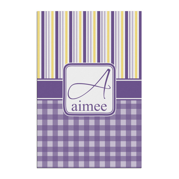 Custom Purple Gingham & Stripe Posters - Matte - 20x30 (Personalized)