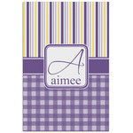 Purple Gingham & Stripe Poster - Matte - 24x36 (Personalized)